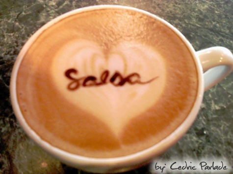 I Love Salsa coffee art Salsa Valentine coffee art from Java-Lava